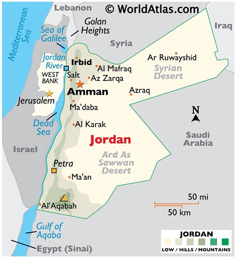 map of jordan and israel.